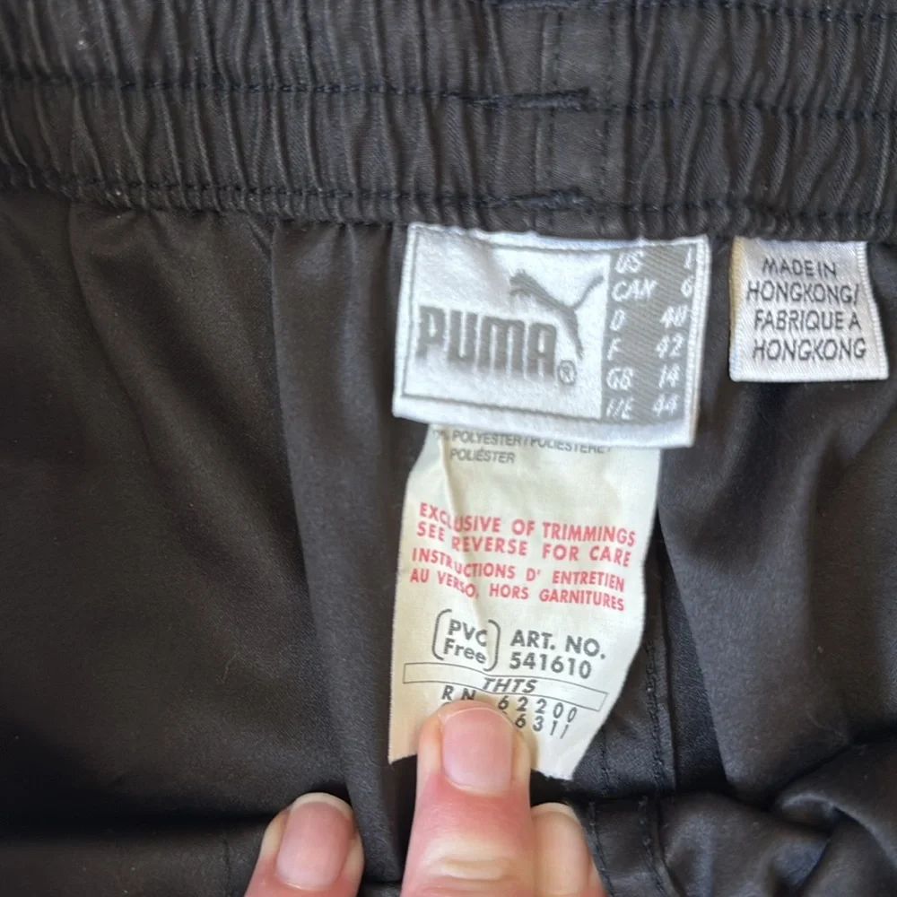 Puma Black Side Stripe Mid-Rise Track Pants | EUC Size L - Picture 7 of 9